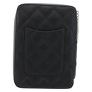 CHANEL Cambon Line Pouch Leather Black Silver CC Auth ki6426M-2