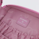 CHANEL Cambon Line Pouch Leather Pink Silver CC Auth ki6427M-19