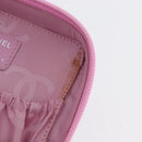 CHANEL Cambon Line Pouch Leather Pink Silver CC Auth ki6427M-20
