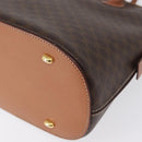 CELINE Macadam Canvas Hand Bag PVC Leather 2way Brown Gold Auth ki6435-16