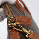 CELINE Macadam Canvas Hand Bag PVC Leather 2way Brown Gold Auth ki6435-10