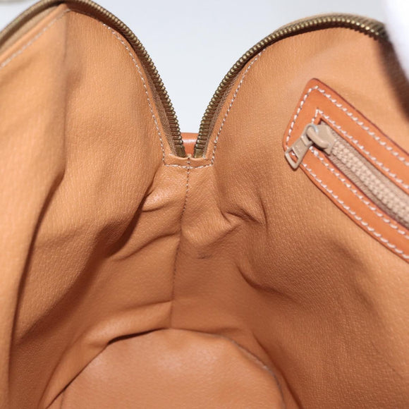 CELINE Macadam Canvas Hand Bag PVC Leather 2way Brown Gold Auth ki6435