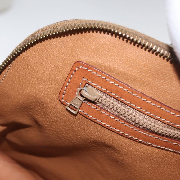 CELINE Macadam Canvas Hand Bag PVC Leather 2way Brown Gold Auth ki6435