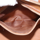 CELINE Macadam Canvas Hand Bag PVC Leather 2way Brown Gold Auth ki6435-23