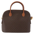 CELINE Macadam Canvas Hand Bag PVC Leather 2way Brown Gold Auth ki6435-2