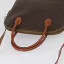CELINE Macadam Canvas Hand Bag PVC Leather 2way Brown Gold Auth ki6435-6
