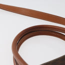 CELINE Macadam Canvas Hand Bag PVC Leather 2way Brown Gold Auth ki6435-8