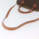 CELINE Macadam Canvas Hand Bag PVC Leather 2way Brown Gold Auth ki6435-9