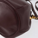 CARTIER Must Line Shoulder Bag Leather Bordeaux Gold Auth ki6436-15
