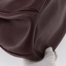 CARTIER Must Line Shoulder Bag Leather Bordeaux Gold Auth ki6436-16