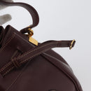 CARTIER Must Line Shoulder Bag Leather Bordeaux Gold Auth ki6436-9
