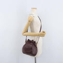 CARTIER Must Line Shoulder Bag Leather Bordeaux Gold Auth ki6436-22