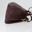CARTIER Must Line Shoulder Bag Leather Bordeaux Gold Auth ki6436-3