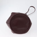 CARTIER Must Line Shoulder Bag Leather Bordeaux Gold Auth ki6436-5