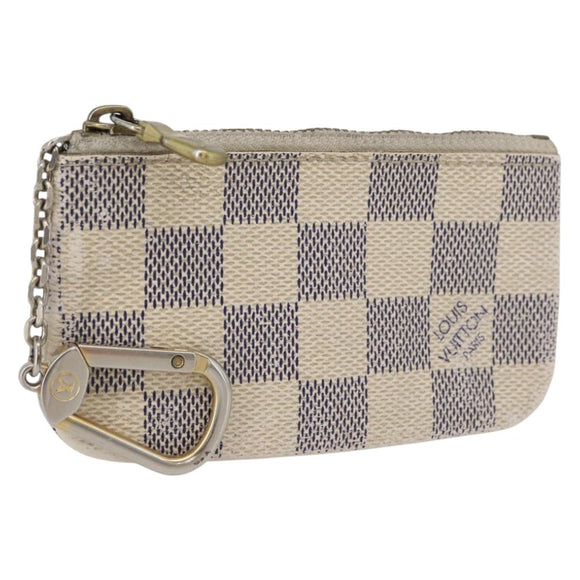 LOUIS VUITTON Damier Azur Pochette Cles Coin Purse N62659 LV Auth ki6438