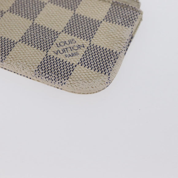 LOUIS VUITTON Damier Azur Pochette Cles Coin Purse N62659 LV Auth ki6438