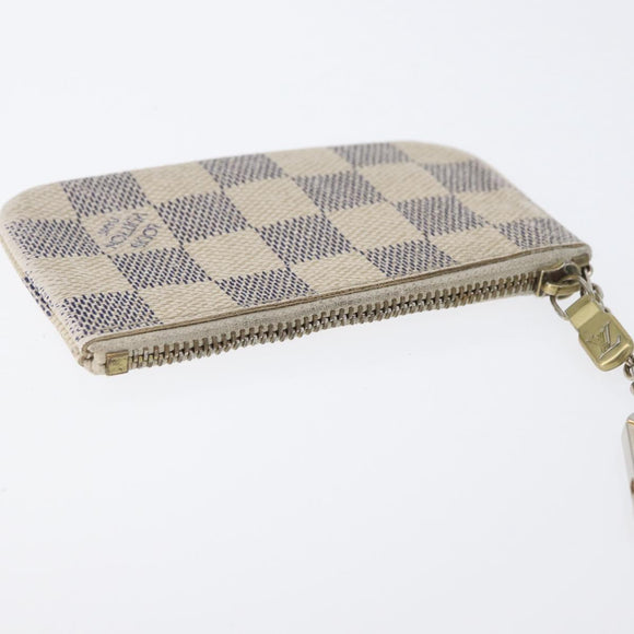 LOUIS VUITTON Damier Azur Pochette Cles Coin Purse N62659 LV Auth ki6438