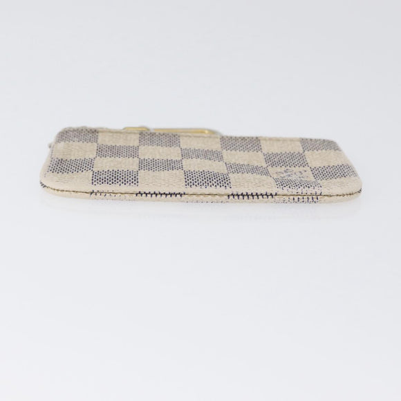 LOUIS VUITTON Damier Azur Pochette Cles Coin Purse N62659 LV Auth ki6438