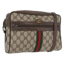 GUCCI GG Supreme Web Sherry Line Shoulder Bag PVC Beige 904 02 005 Auth ki6442-1