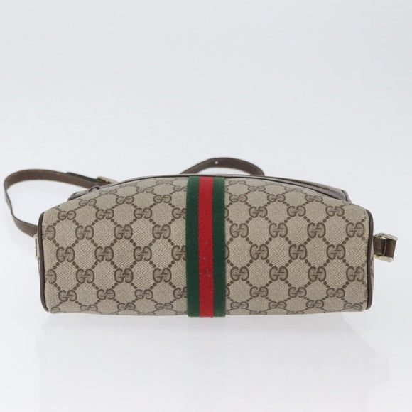 GUCCI GG Supreme Web Sherry Line Shoulder Bag PVC Beige 904 02 005 Auth ki6442