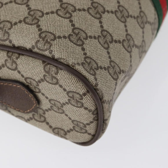 GUCCI GG Supreme Web Sherry Line Shoulder Bag PVC Beige 904 02 005 Auth ki6442