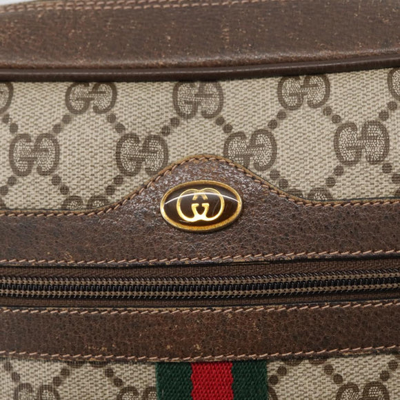 GUCCI GG Supreme Web Sherry Line Shoulder Bag PVC Beige 904 02 005 Auth ki6442