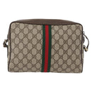 GUCCI GG Supreme Web Sherry Line Shoulder Bag PVC Beige 904 02 005 Auth ki6442-3