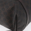 GUCCI GG Supreme Tote Bag PVC Gold Dark Brown 309613 Auth ki6444-15
