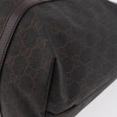 GUCCI GG Supreme Tote Bag PVC Gold Dark Brown 309613 Auth ki6444-16