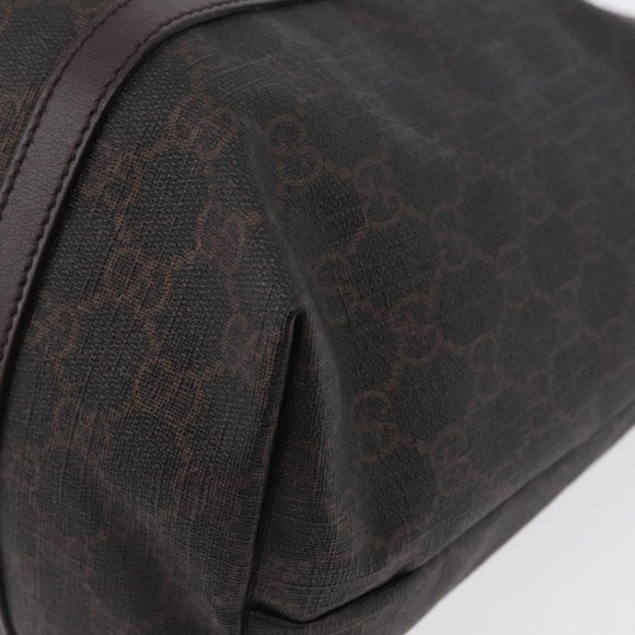 GUCCI GG Supreme Tote Bag PVC Goud Donkerbruin 309613 Auth ki6444