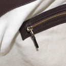 GUCCI GG Supreme Tote Bag PVC Gold Dark Brown 309613 Auth ki6444-20