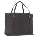 GUCCI GG Supreme Tote Bag PVC Goud Donkerbruin 309613 Auth ki6444-1
