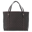 GUCCI GG Supreme Tote Bag PVC Gold Dark Brown 309613 Auth ki6444-13