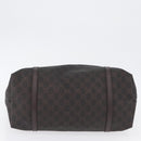 GUCCI GG Supreme Tote Bag PVC Gold Dark Brown 309613 Auth ki6444-5