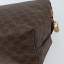 CELINE Macadam Canvas Pouch PVC Leather Brown Gold Auth ki6446-15