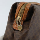 CELINE Macadam Canvas Pouch PVC Leather Brown Gold Auth ki6446-9