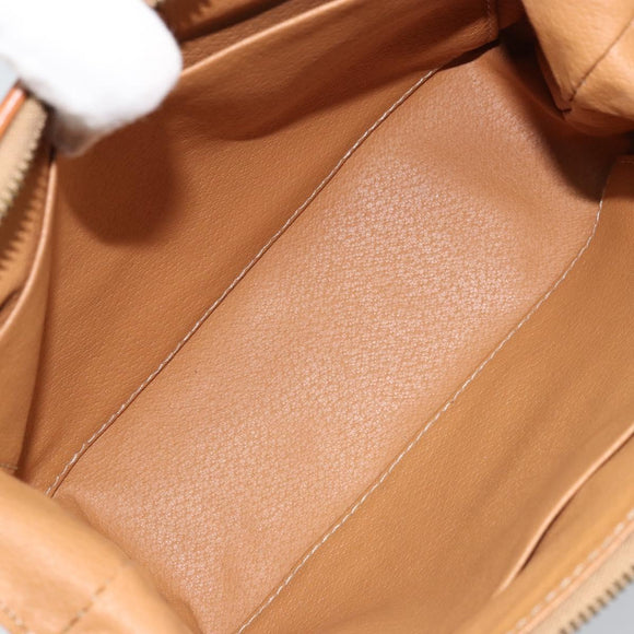 CELINE Macadam Canvas Pouch PVC Leather Brown Gold Auth ki6446
