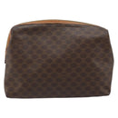 CELINE Macadam Canvas Pouch PVC Leather Brown Gold Auth ki6446-2