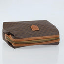 CELINE Macadam Canvas Pouch PVC Leather Brown Gold Auth ki6446-5