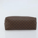 CELINE Macadam Canvas Pouch PVC Leather Brown Gold Auth ki6446-6