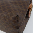 CELINE Macadam Canvas Pouch PVC Leather Brown Gold Auth ki6446-7