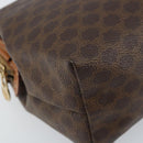 CELINE Macadam Canvas Pouch PVC Leather Brown Gold Auth ki6446-14