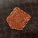 CELINE Macadam Canvas Shoulder Bag PVC Leather Brown Gold Auth ki6449M-14