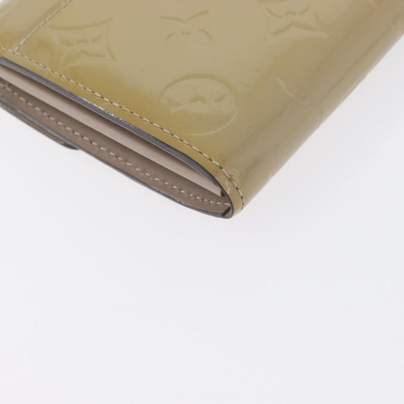 LOUIS VUITTON Vernis Portefeuille Sarah lange portemonnee Beige M90407 LV Auth ki6451V