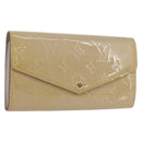 LOUIS VUITTON Vernis Portefeuille Sarah lange portemonnee Beige M90407 LV Auth ki6451V-1