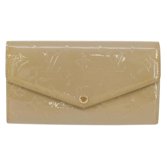 LOUIS VUITTON Vernis Portefeuille Sarah lange portemonnee Beige M90407 LV Auth ki6451V