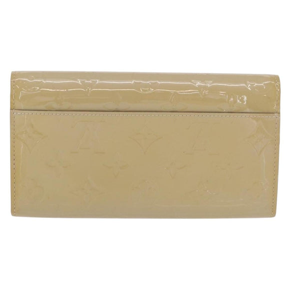 LOUIS VUITTON Vernis Portefeuille Sarah lange portemonnee Beige M90407 LV Auth ki6451V