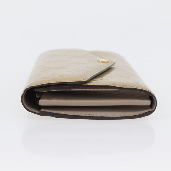 LOUIS VUITTON Vernis Portefeuille Sarah lange portemonnee Beige M90407 LV Auth ki6451V