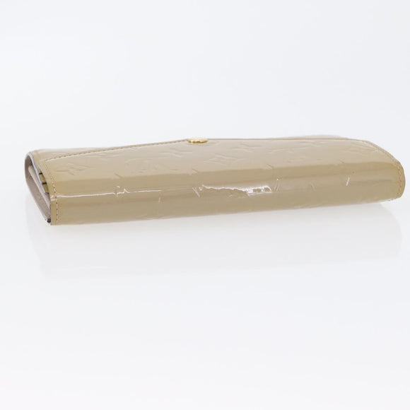 LOUIS VUITTON Vernis Portefeuille Sarah lange portemonnee Beige M90407 LV Auth ki6451V