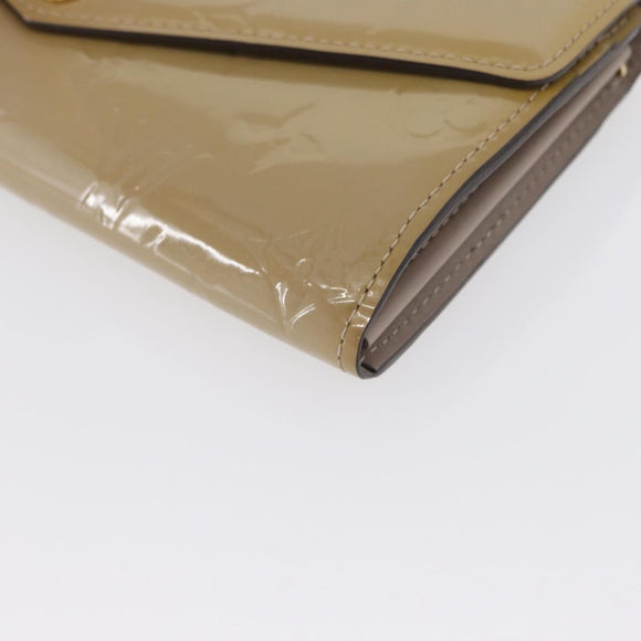 LOUIS VUITTON Vernis Portefeuille Sarah lange portemonnee Beige M90407 LV Auth ki6451V
